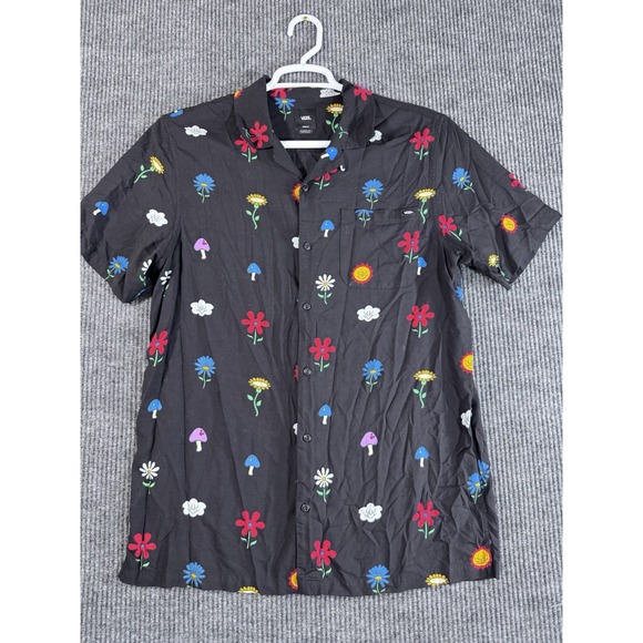 Vans Other - VANS Men's Black Floral Classic Fit Short Sleeve Button-Up Cotton Shirt‎ M